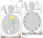 Ábránd Nyuszi lufival és órával ágyneműhuzat, kétoldalas (100x135 + 40x60 cm)