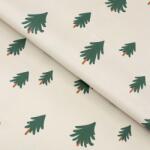 Goldea szövet - extra - erős 100% - os pamut - karácsonyfák bézs alapon 160 cm