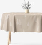 Goldea ovális asztalterítő erős pamutból - északi fenyők 120 x 160 cm