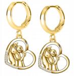 Larezo Arany Fülbevaló Szív Lovak Aranyozott 585 Lány lóval Ezüst 925 (srebrne na biglu wiszące koła kółka 925)