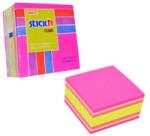 Hopax Cub notes autoadeziv 76 x 76 mm, 400 file, Stick"n - neon/pastel asortate (HO-21536) - officeclass