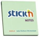 Hopax Notes autoadeziv 76 x 76 mm, 100 file, Stick"n - verde pastel (HO-21150)