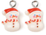  Műgyanta Karácsonyi Hóember Medál 17x10x5, 5mm