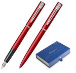 Waterman Set pix si stilou Waterman Allure rosu cu accesorii cromate, in cutie dubla de cadou (PACHETPARKER10(3))
