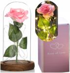  Rózsaszín Mesterséges Örök Rózsa Led Üvegben Ajándék Nagymama Napjára Neki (OR-MAT-PNK)