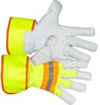 Strend Pro Manusi poliester/piele, reflectorizante, alb si galben, marimea 10/XL, Strend Pro Janus (3134301) - artool