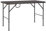  Сгъваема градинска маса кафява 120x60x74 см HDPE имитация ратан