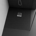 Foglia Cadita de dus patrata, din compozit, neagra, textura antislip, 90x90 cm, Foglia Shape (640454092036FOG-Shape)