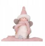 Emized Angyalka medál rózsaszín karácsonyi sapkában 9, 5x5x13 cm