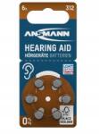 ANSMANN Gombelemek Hallókészülékekhez 6 Db 312-ES Méret Ansmann (4013674197835)