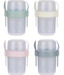 Bedee 118. Alpina joghurtos bögre fedővel, kanállal és villával (SŁOIK SŁOICZEK KONSERWOWANIA)