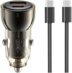 XO CC60 Autós Töltő szett 3A 60W USB-A/USB-C foglalatokkal + USB-C/USB-C kábellel a csomagban (6920680854127)