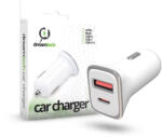 dreamtech PD 18W FEHÉR Autós töltő Type-C + USB A csatlakozókkal (124335)