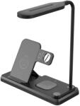 XPRO 4in1 QI töltőállomás LED asztali lámpával 15W fekete (127072) - xpro