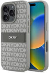 DKNY PU Leather Repeat Pattern Tonal Stripe tok iPhone 16 Pro Max készülékhez bézs (DKHCP16XPRTHSLE)