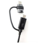 Samsung EP-DG950DBE Samsung Combo microUSB adatkábel USB-C Reductionnal 1.4m fekete - csomagolás nélküli gyári (2439768)