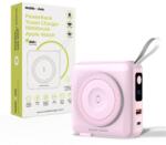 Mobile Origin MagSafe PowerBank 10000mAh külső akkumulátor beépített USB-C + Lightning kábellel - rózsaszín