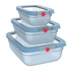 Tefal Dobozok Tefal OneClick 3 db N1230210 Kék (N1230210)