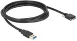 Delock Kábel USB 3.0 A típusú dugó > USB 3.0 Micro-B típusú dugó csavarokkal ellátott 2 m (DL83598) (DL83598)