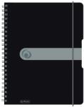 Herlitz jegyzetfüzet készlet, 2 db, A4, spirállal, 80 oldal, 80g/m2, PP borító elasztikus, 4 perforációval, PP borító gumival, négyzetrácsos, áttetsző fekete (11293073-2)