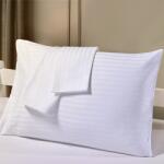 Gecor 4 db Damask Gecor párnahuzat készlet, 50x70 cm, pamut, GSM 135, 1 cm csíkos, fehér