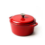 Newalor Piros zománcozott öntöttvas edény fedővel - 5 l, 26 cm (NW32)