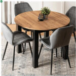  Bővíthető Étkezőasztal Kézműves Tölgy/Fekete Színben. JAMES 103-223 cm (W.JAMES/DC/CZ/S)