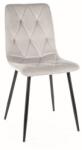 SIGNAL MEBLE Tom Velvet étkező szék fekete láb/ világos szürke (Bluvel 03)