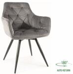 SIGNAL MEBLE Mango Velvet étkezőszék fekete láb/ szürke Bluvel 14