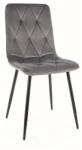 SIGNAL MEBLE Tom Velvet étkező szék fekete láb/ szürke (Bluvel 14)