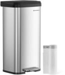 SONGMICS Konyhai szemetes, 68 literes pedálos kuka, ezüst-fekete (LTB520E68)