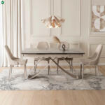  Szürke Márványhatású Bővíthető Kerámia Asztal Kasmír Lábbal. LUIGI 160-240 cm (ME.LUIGI/P/KASZ/S160-240)