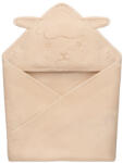 Lionelo Prosop de baie, Lionelo, Cu gluga, Din muselina, 100% bumbac, 80x80 cm, Absorbtie eficienta, Bej deschis