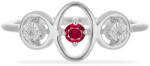  Ezüst Gyűrű Madagaszkári Rubinnal és Fehér Gyémánttal, Y58484/59