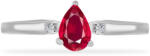  Ezüst Gyűrű Madagaszkári Rubinnal és Fehér Gyémánttal, Y58623/57