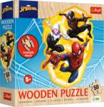 Trefl Puzzle Trefl, Wood Craft Junior, Spider-Man, puzzle din lemm, 50 piese