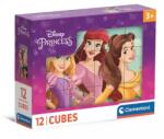 Clementoni Clementoni: Cuburi de poveste cu prințese Disney - set de 12 (41197) Puzzle