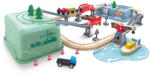 Hape Set de șine de tren Hape într-o cutie - Dock (1088E8769AE) Trenulet