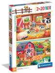 Clementoni Puzzle 2x20 db A farmon (CL24818)