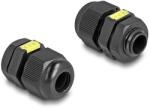 Delock M12 kábel tömlőszelence ventillációval, IP68 por és vízhatlan fekete 2 db. (60614)