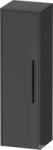 Duravit D-CODE 132x40x36 cm-es 1 ajtós félmagas szekrény fekete fogantyúval, balos, matt grafit DC1338LBD490000 (DC1338LBD490000)