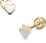 Lisa dupla szívecske gyerekfülbevaló gömb zárral - JTAG-0280-18 (JTAG-0280-18)