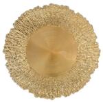  Tányér kerek mintás, műanyag, 33x33x2 cm, arany (P0511-33)