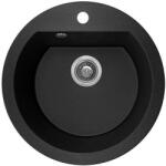 Laveo SRD_780B - LAVEO DAFNE 510X510 egymedencés kerek gránit mosogató matt fekete (SRD_780B)