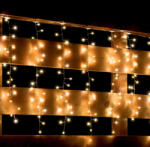 Somogyi Elektronic MLF 300/WW micro LED-es cluster fényfüggöny, 3x0, 5 m / 300 db melegfehér micro LED, 8 fényprogram, távirányító, hálózati adapter, kül- és beltéri kivitel (MLF-300-WW)