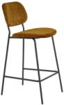 Light & Living Бар стол от кадифе в цвят горчица 92 cm Emma - Light & Living (6772160)