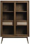 Unique Furniture Тъмнокафява витрина от декор от дъб с плъзгащи се врати 110x160 cm Barrali - Unique Furniture (46722931)