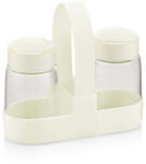  IRIS C-00381 Drop üveg fűszerszóró szett tartóval, 2 darabos 2*100ml, fekete vagy elfántcsont színű (C-00381) - mixershop