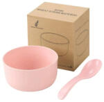 TOO KT-111-P rózsaszín búzaszalma műanyag tál/kanál készlet, 11.3×6 cm (KT-111-P) - mixershop