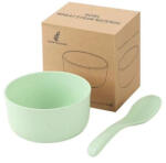  TOO KT-111-GR zöld búzaszalma műanyag tál/kanál készlet, 11.3×6 cm (KT-111-GR) - mixershop